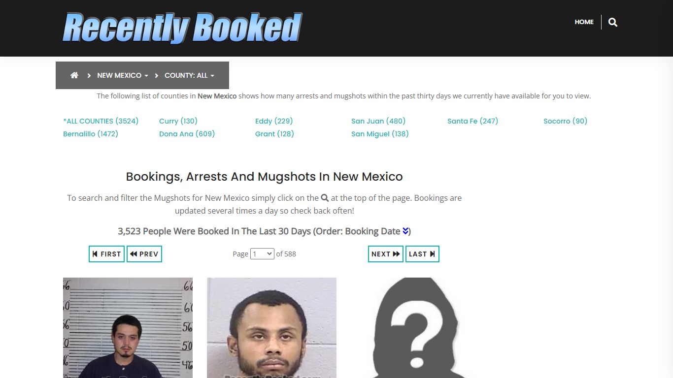 Bookings, Arrests and Mugshots in Dona Ana County, New Mexico